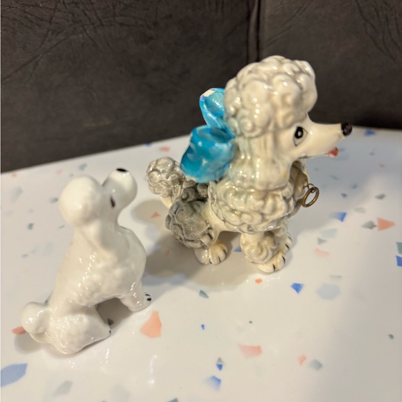 2 Vintage Goebel? Poodles Mid Century Ceramic Spaghetti Miniatures Decor Rare! - Picture 4 of 6